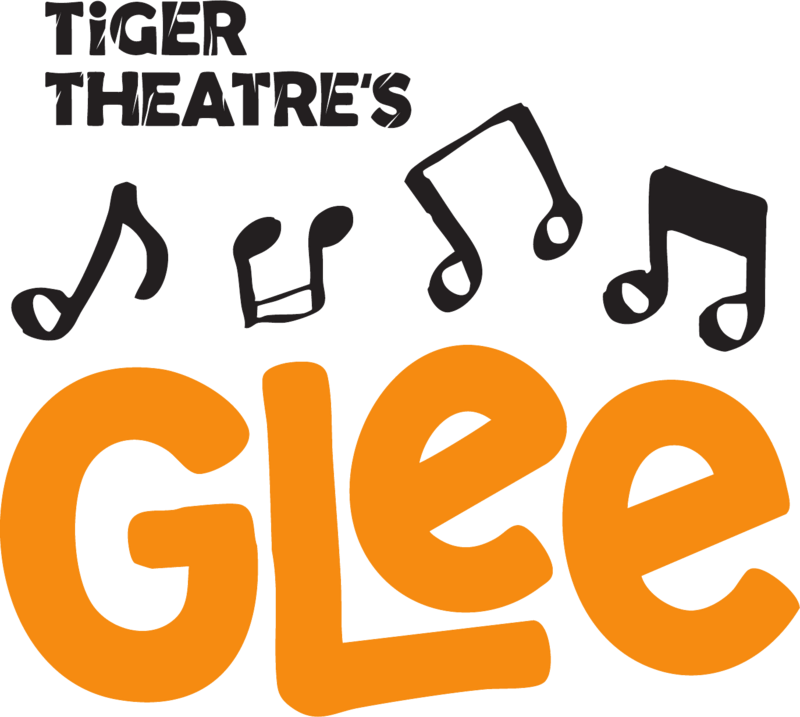 Tiger Theatre's Glee logo with musical notes